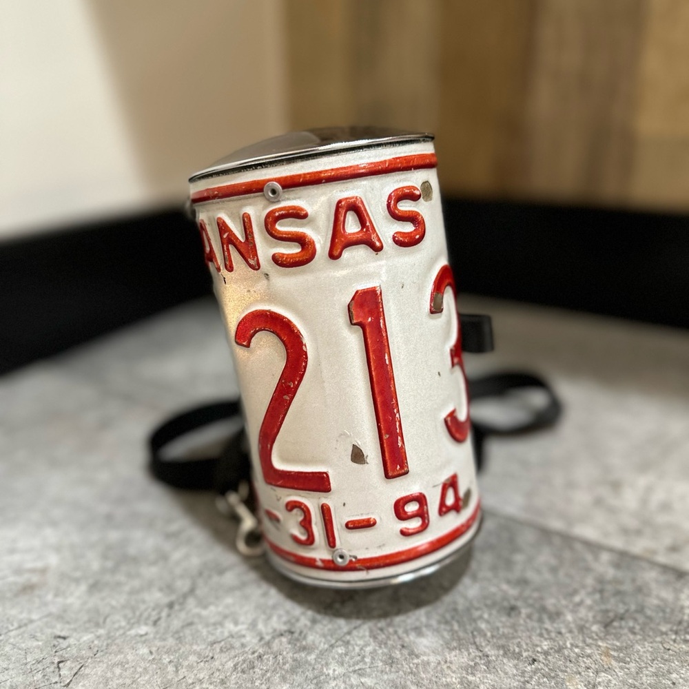 Crossbody Purse- Metal Arkansas License plate